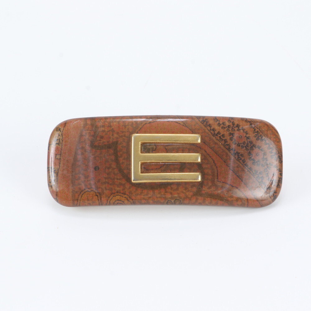 Etro Paisley Pattern Barrette Hair Accessory Hairpin Brown Women's